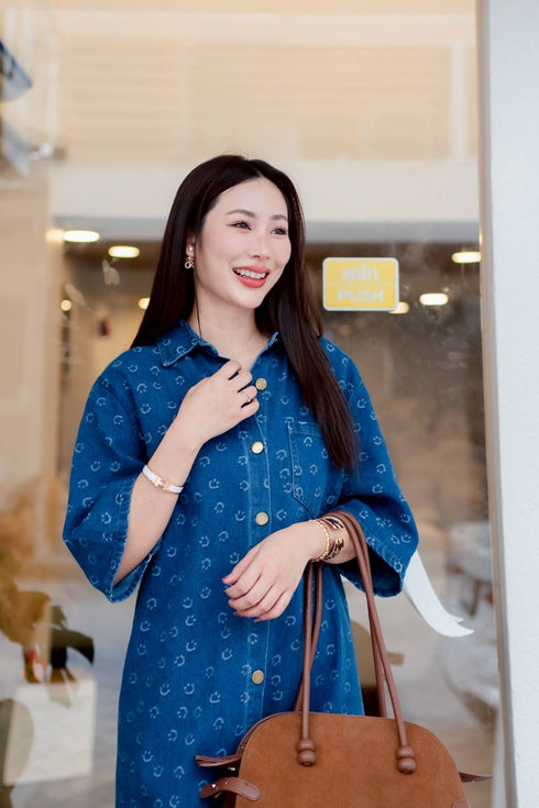 Oversize Denim Shirt Dress